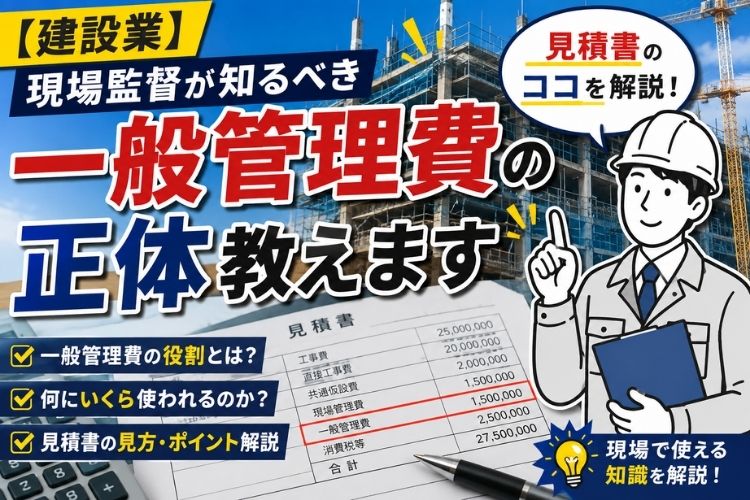 「【建設業】現場監督が知るべき「一般管理費」の正体教えます【見積書解説】」の見出し画像