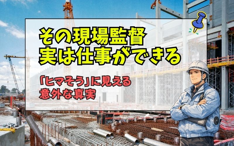「現場監督はヒマそう？実は優秀な施工管理ほど「何もしていないように見える」理由」の見出し画像