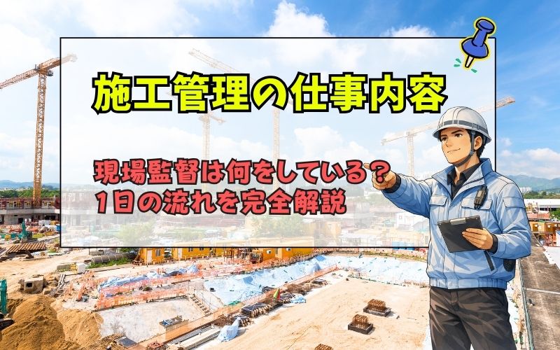 「施工管理の仕事内容を完全解説｜現場監督は何をしている？1日の流れ・必要スキル・きつい理由まで」の見出し画像