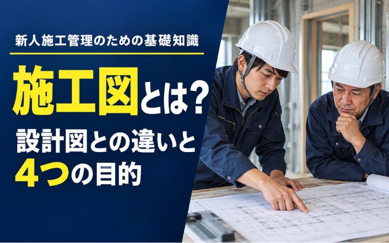 「施工図とは？設計図との違いと4つの目的を新人施工管理向けに解説」の見出し画像