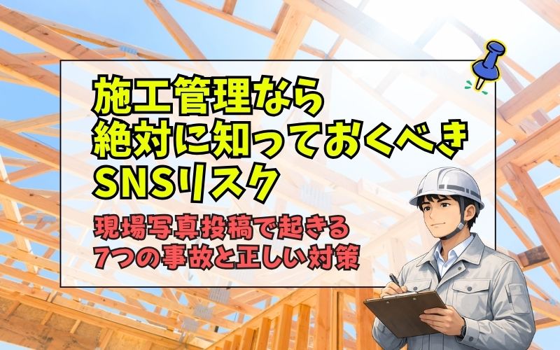 「建設業のSNS発信は危険？現場写真投稿で起こる7つのトラブルと正しい対策【施工管理必読】」の見出し画像
