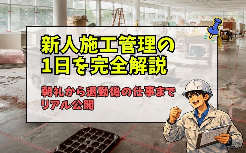 「新人施工管理の1日を完全解説｜朝から退勤までのリアルな流れと役割」の見出し画像
