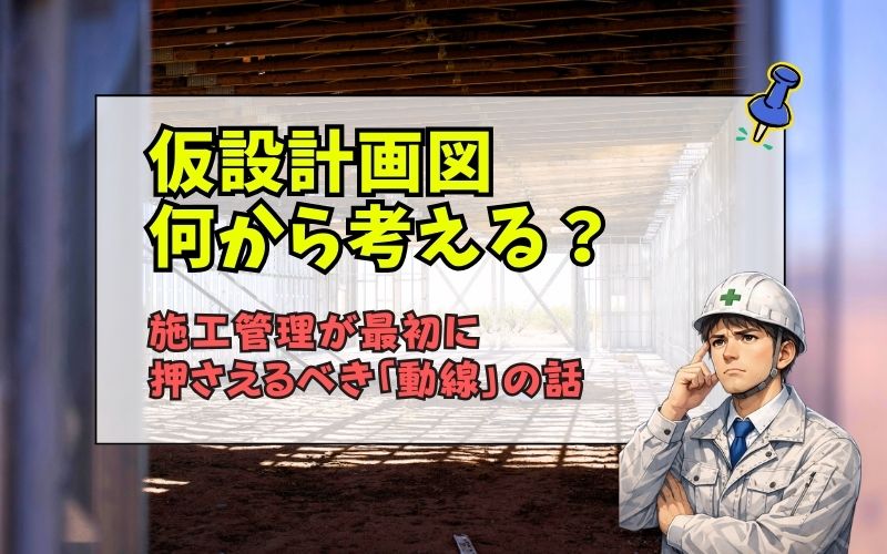 「仮設計画図は何から考える？施工管理が最初に押さえるべき大型車両動線と段取りの基本」の見出し画像