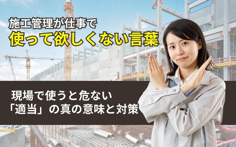 「【ベテラン施工管理必見】現場で使うと危ない「適当」の真の意味と対策」見出し画像