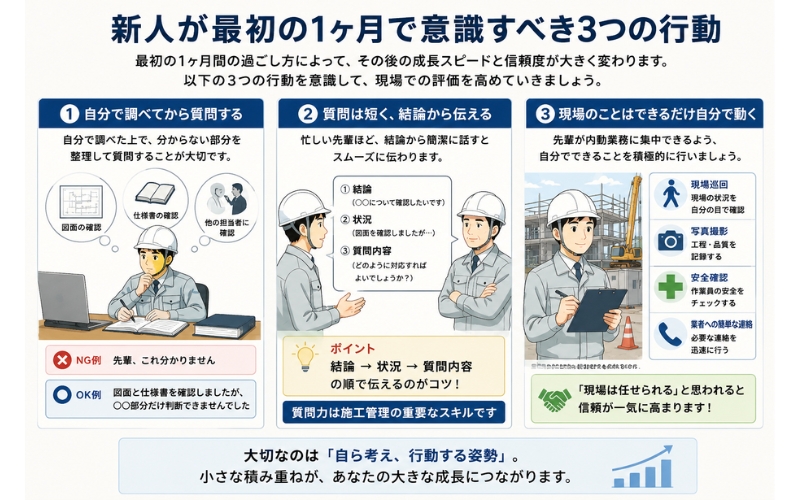 新人が最初の1ヶ月で意識すべき3つの行動