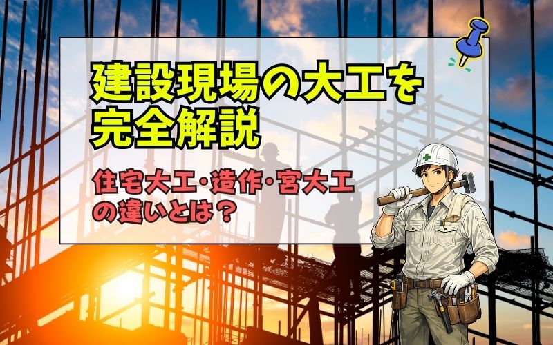 「大工の種類一覧｜仕事内容・特徴・違いを建設のプロがわかりやすく解説」の見出し画像