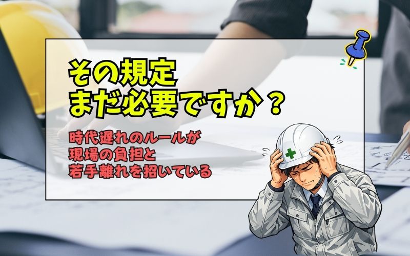「建設業の働き方改革は「規定の見直し」から始まる|仕事量増加の本当の原因と具体策」の見出し画像