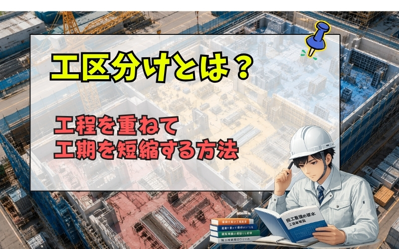 「工程を縮めるテクニックとは？工区分けによる工期短縮の考え方と注意点を解説」見出し画像