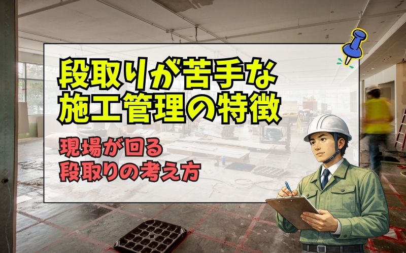 「施工管理の段取りが苦手な人の特徴とは？現場が回る段取りの考え方」の見出し画像