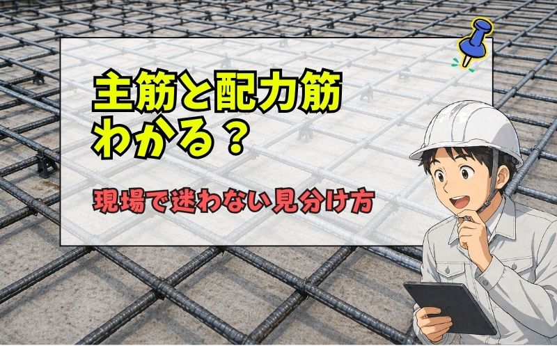 「若手施工管理が迷う主筋と配力筋の違い｜向き・役割・見分け方を解説」の見出し画像