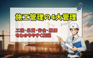 「施工管理の4大管理とは？工程・品質・安全・原価を現場目線でわかりやすく解説」の見出し画像