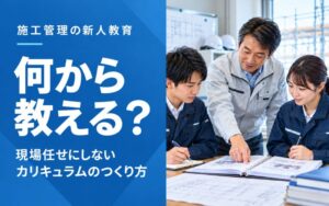 「施工管理の新人教育は何から教える？現場任せにしないカリキュラムのつくり方」の見出し画像
