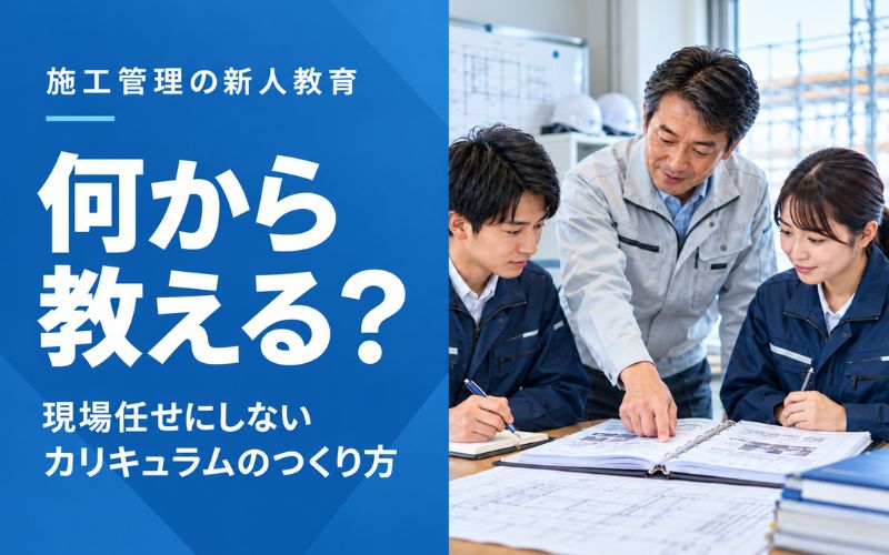 「施工管理の新人教育は何から教える？現場任せにしないカリキュラムのつくり方」の見出し画像